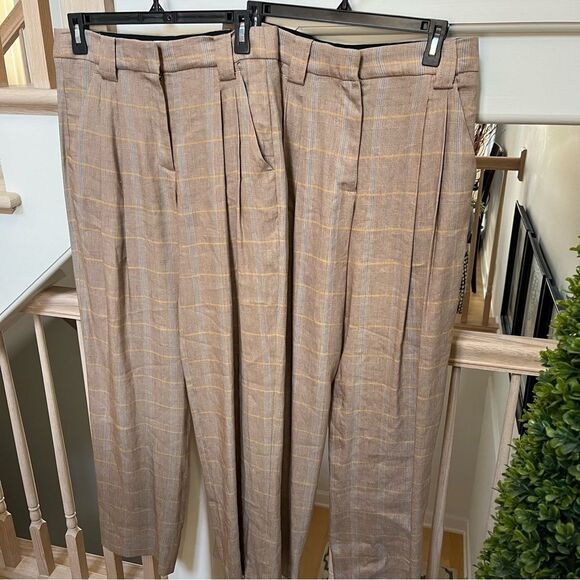 A.L.C. Fynn Plaid Straight-Leg Pants in Tawny Plaid 2 NWT - Picture 6 of 16
